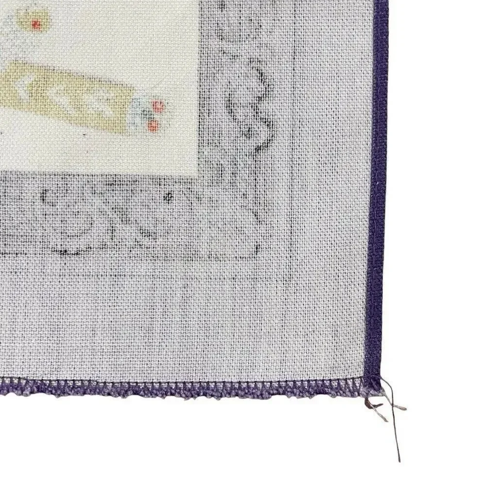 Vintage 1977 Lamont The Queen's Silver Jubilee Purple Cotton Tea Towel 29 x 14
